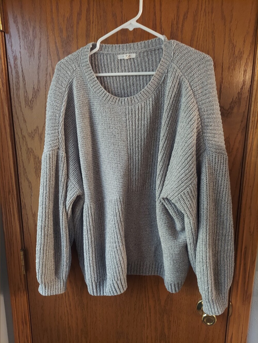 Maurices Grey Chenille Ribbed Knit Oversized Pullover Sweater 2X